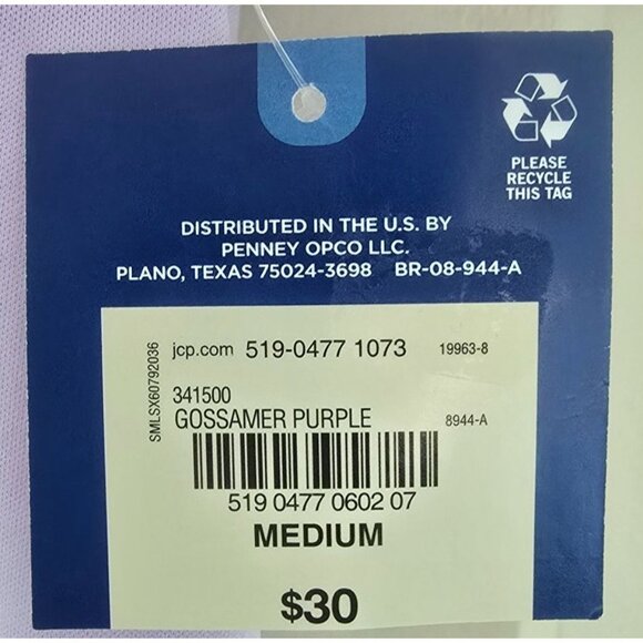 Arizona Jean Co. Gossamer Purple Swimwear T-Shirt Medium 100% Polyester Lightwei - Picture 3 of 4